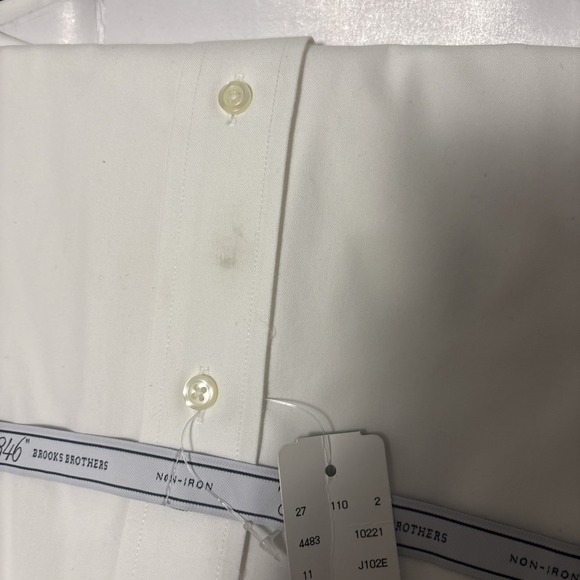 Brooks Brothers 346 17 1/2 - 2/3 White Dress Button Down Shirt - Picture 3 of 4